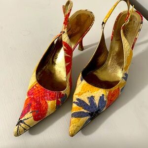 Dolce & Gabbana snake skin floral heels